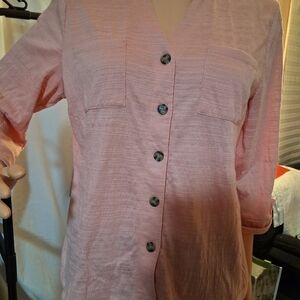 Carolyn Taylor Peach Button Down Shirt